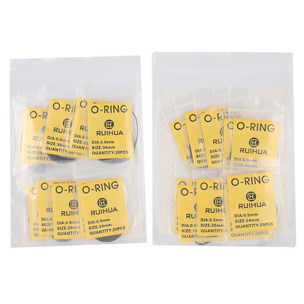 16mm-34mm Ur O-ring Gummi Pakning Ur Bagside Forsegling Gummi Reservedele (0.5mm 0.6mm)
