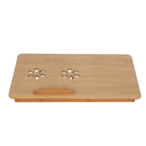 Bärbar hopfällbar bambu sängbord Laptopbord Justerbar knäbord Notebookbord Stativbricka med låda