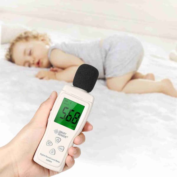 Mini støymåler 30dB til 130dBA LCD-bakgrunnsbelysning Bærbar digital lydnivåmåler for støymåling