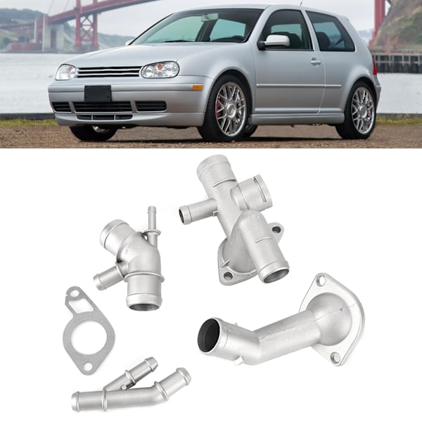 4 stk./sett Aluminium Motor Kjølevæske Slangeflens Sett Passer For Mk4 1.8T 2000‑2005 06A121132A