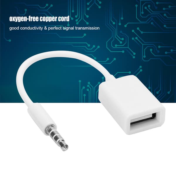 3,5 mm hannplugg til USB hun AUX lydkabel konverter adapterledning