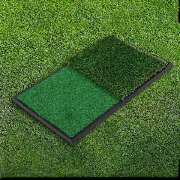 Golf Dubbel Swing Pad Gummisula Golf Övningsmattor Golf Slagmattor Simuleringsgräsmatta
