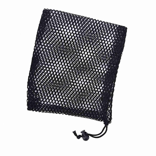Svart Nylon Mesh Snørestropp Pose Golfballer Holder Oppbevaringspose (M)
