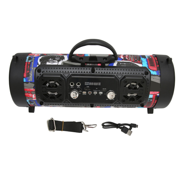 Bluetooth-kaiuttimet Graffiti RGB langaton kaiutin äänitulppaliitännällä ja subwooferilla kotiin, juhliin, ulkoiluun ja retkeilyyn