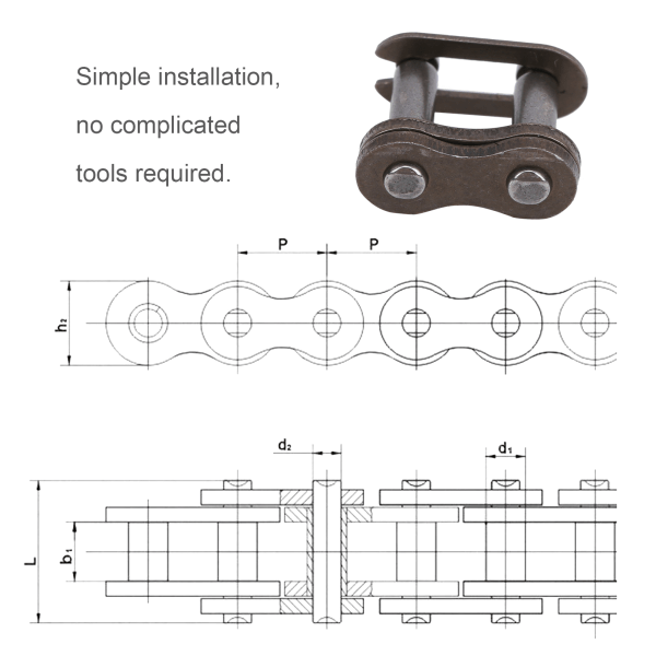 10 st 25H Chain Master Link Gjutjärn höghållfasta kopplingar Enkel installation