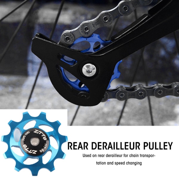 11T jockeyhjul bakväxelremskiva för ersättningsdelar till mountainbikecykel (blå)
