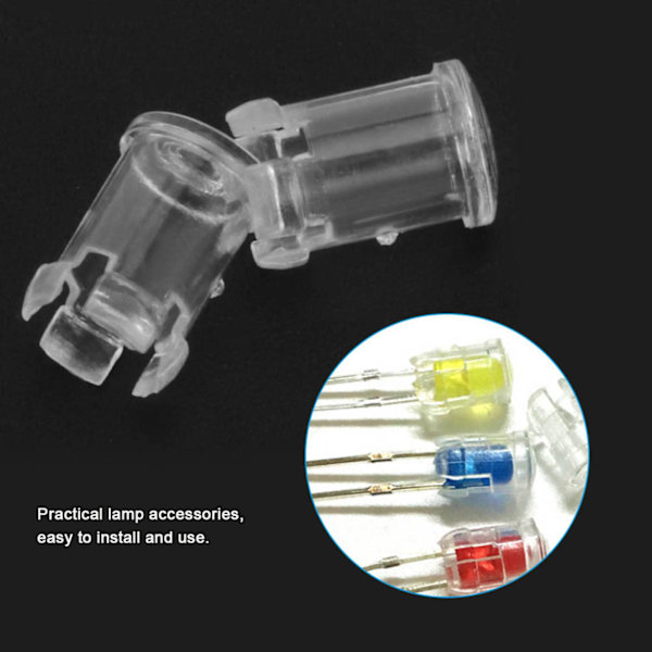 100 st Nylon LED-lampor med transparenta lampskärmar, skyddande lock, 5 mm