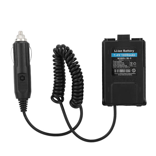 12V Billaderadapter for Baofeng UV 5R Radio Walkie talkie Bilbatterieliminator