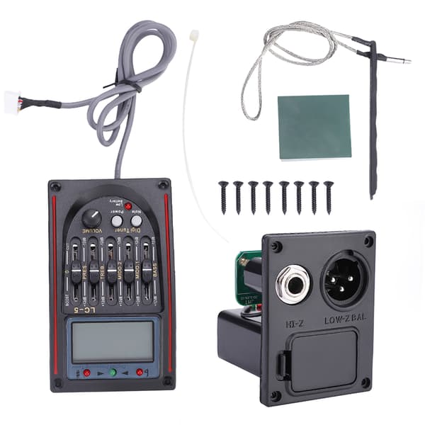 LCD 5-bånds akustisk gitar preamp EQ LC-5 equalizer tuner piezo pickup