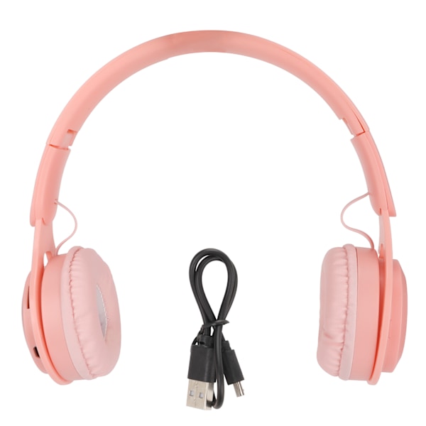 Y08 Barnhörlurar Macaron Stilren Stereo Ljud Vikbara Plug-in Kort Bluetooth Öronhörlurar Rosa