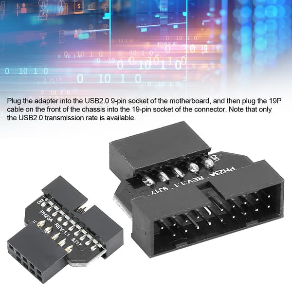 PH23A Moderkort USB 2.0 9Pin till USB 3.0 19P Plugin Kontakt Adapter(PH23A )