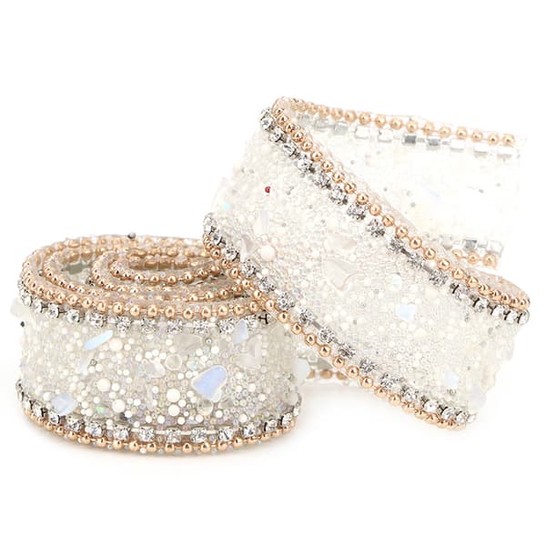 2,5 cm DIY Diamantnett Wrap Rull Krystall Rhinestones Kjedebånd Dekorasjon (#01)