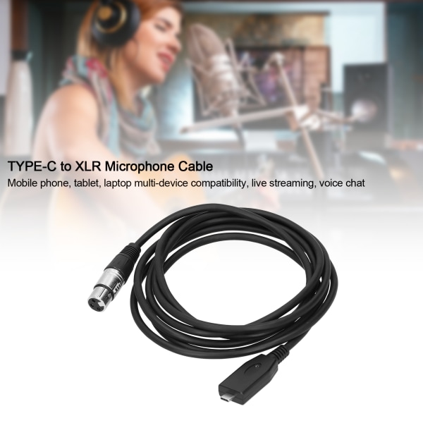 TYPEC - XLR -mikrofonikaapeli äänisovitin mikrofoniliitäntäkaapeli (3m 9,8ft)