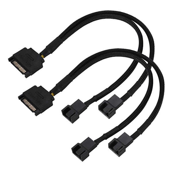 SATA 15Pin - 2*4Pin tuulettimen virtasovitin kaapeli 2-suuntainen muunnin 22AWG kaapeli