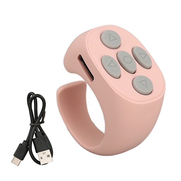 Smart Ring Kontroller Bluetooth 5.3 Trådløs Fjernkontroll Sidevender for Tik Tok Elektronisk Bok Rosa