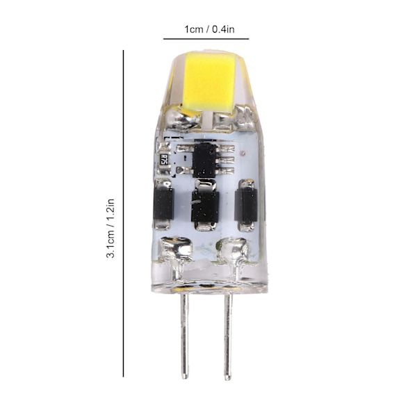 G4-lampa 2W 200LM 360° Dimbar Silikon BiPin LED-lampa för Hem Kontor AC DC 1224V (Kallvit 60006500K)