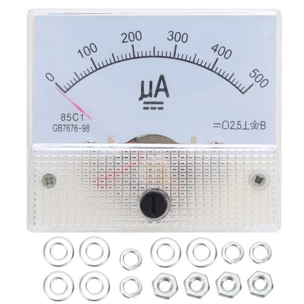 85C1 DC 0~500UA ABS Pointer Amperemeter Ampere Meter Panel Høj Nøjagtighed Strømmåler
