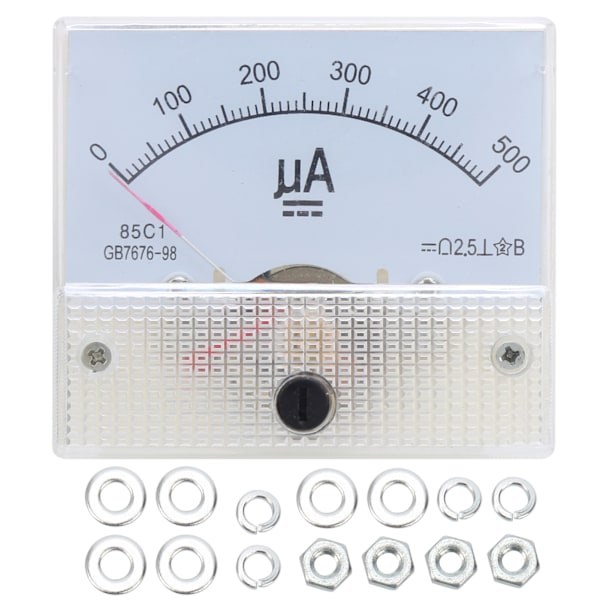 85C1 DC 0~500UA ABS Pointer Amperemeter Ampere Meter Panel Høy Nøyaktighet Strømmåler