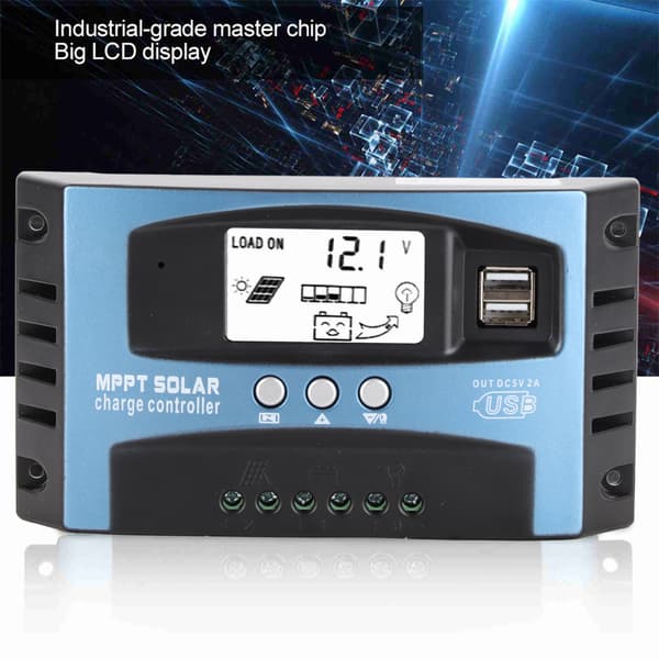 MPPT 100A Solar Charge Controller Dobbelt USB LCD-display 12V 24V