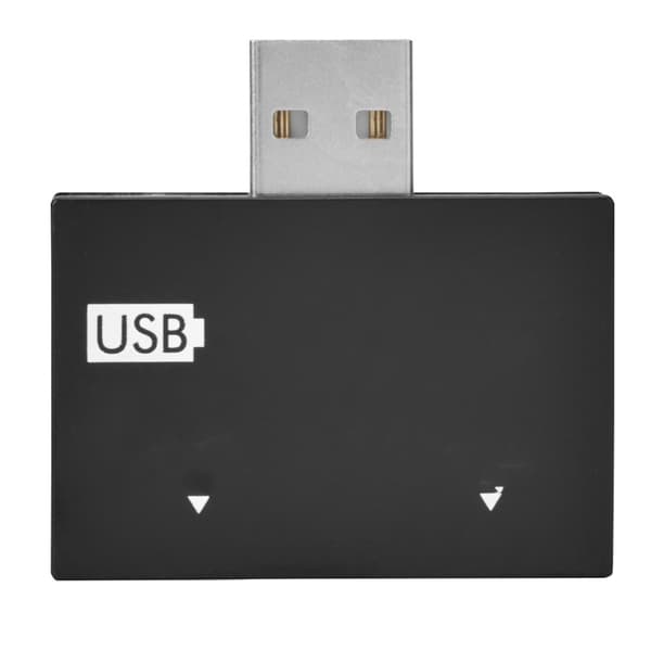 Hub USB2.0 Han til 2-Port USB Twin Oplader Splitter Adapter Konverter Koncentrator (Sort)