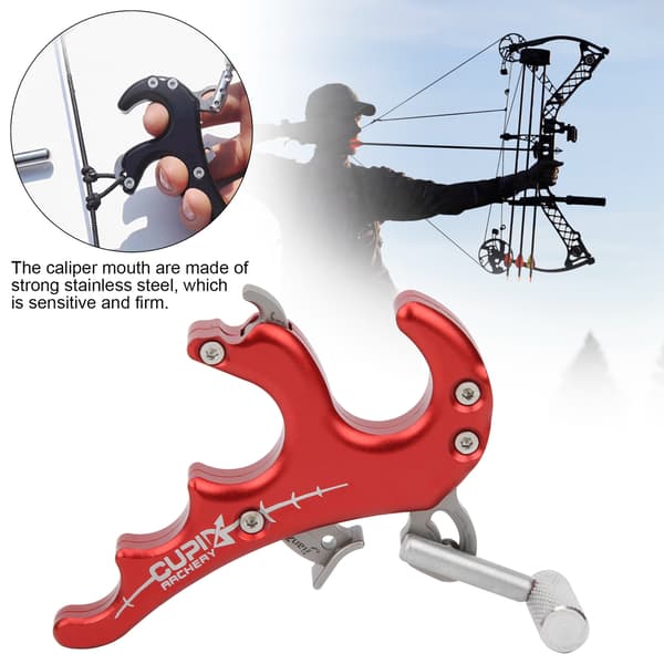 Metal Release Aids Fire Fingre Greb Tommelfinger Caliper Trigger Compound Bue Tilbehør Rød