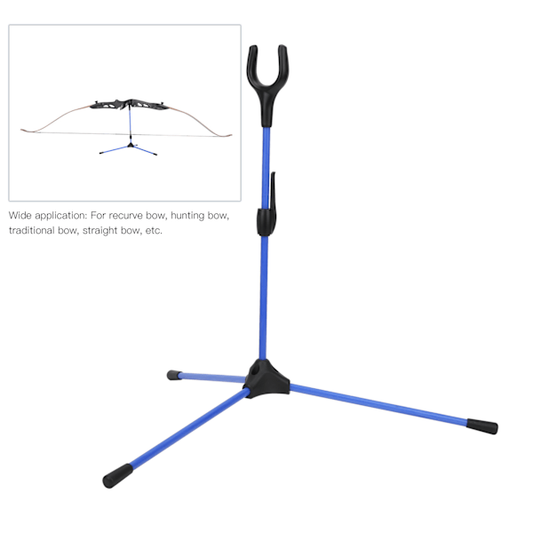 Foldbar Recurve Buestativ Holder Bueskydning Lige Buestøtte til Jagt Udendørs Sport Blå