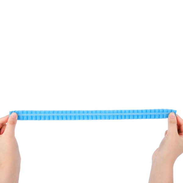 100 st Engångs Hårnät med Hög Elasticitet, Ej Vävd Tyg, Engångs Hårskydd för Skönhetssalonger, Fabriker, Blå 21 tum Dubbel Gummiband