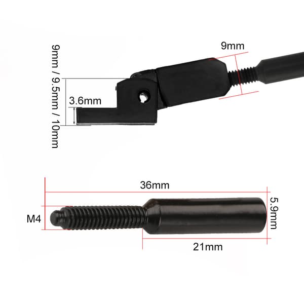 6 stk. Roller Bridge Tremolo Saddles med nøgle til elektrisk guitar (sort)