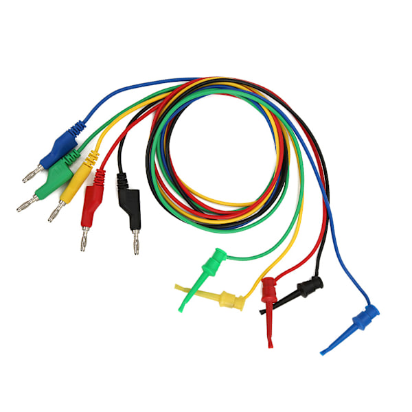 P1045 5 st 4mm 1m Stapelbara Bananpluggar till Testklämmor Multimeter Testledningskabel Trådtillbehör