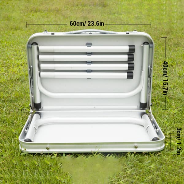 Bärbart hopfällbart campingbord, aluminium, hopfällbart utomhusbord för picknick, camping, vandring