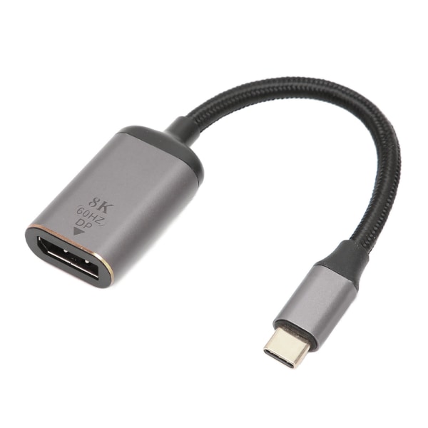 USB C till DisplayPort-adapter Aluminiumlegering USB C hane till DP hona 8K 30Hz 4K 144Hz HDR USB C till DP-omvandlare