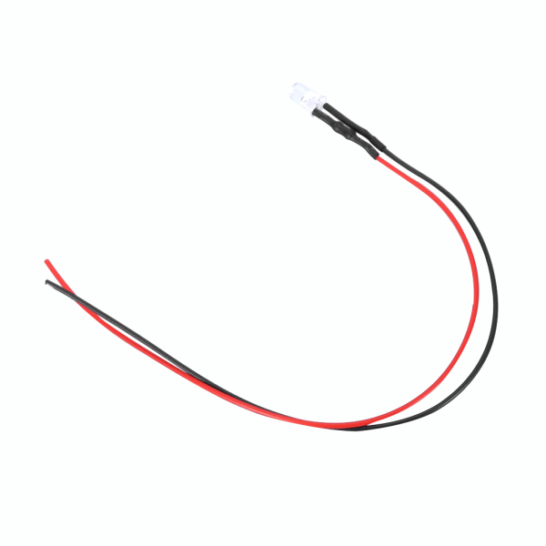 10 st 12v 5mm LED-ljusemitterande diod Trådbunden Flerfärgad LED-ljuskabel 20cm 0,06W (Vit)