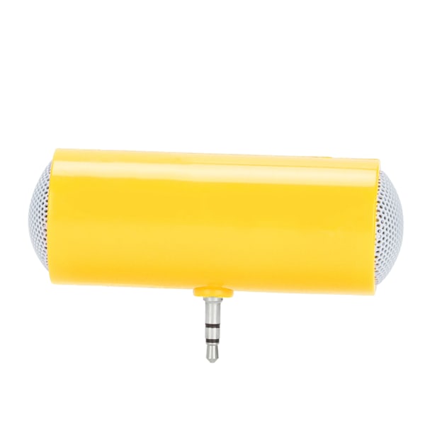 3,5 mm:n liitännällä varustettu stereo mini kaiutin, kannettava langaton plug-in kaiutin matkapuhelimille ja tableteille, keltainen