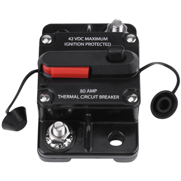 DC12V-42V Bil Stereo Audio Inline Strømbryter Manuell Reset (80A)
