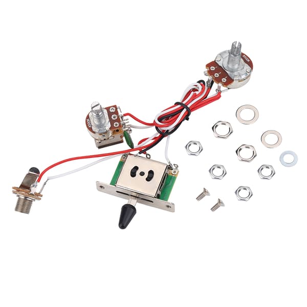 Elgitarr Metallisk Kablage Förkopplad Kit 3-vägs Switch Potentiometrar Set