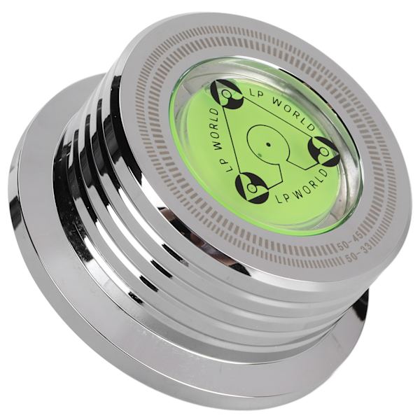 Platelodd Stabilisator Aluminium Platespiller Disk Klemme med Boble Nivellering for LP Platespiller 50Hz Sølv