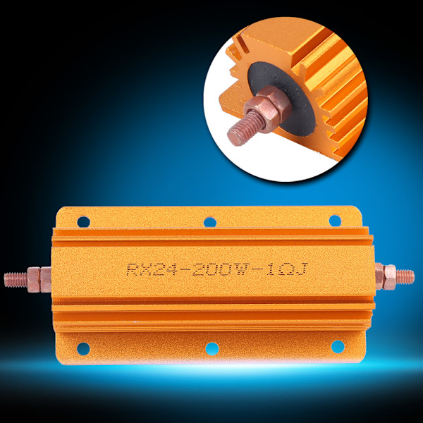 RX24 200W 1R Modstand Guld Aluminium Skal Modstand til Strømforsyning Sensor Scene Lyd