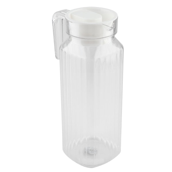 1100 ml Transparent Akryl Saftflaska med Randigt Vatten Isvatten Saftkanna med Lock för Bar Hem