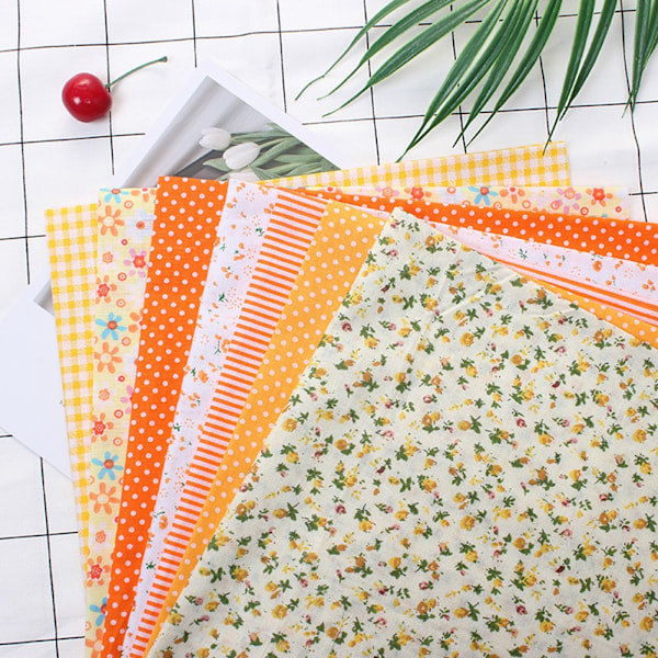 7 stk / sett 100% Bomull Batiks Sy Håndverksstoff for DIY Lommebok Putetrekk (L)