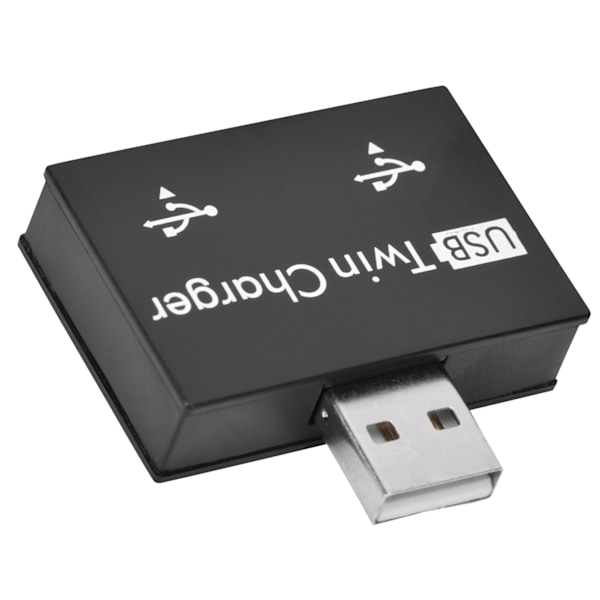USB2.0 Hubi Uros 2-Porttiseen USB Kaksoislaturin Jakaja-Adapteri Muuntimeen Keskittimeen (Musta)