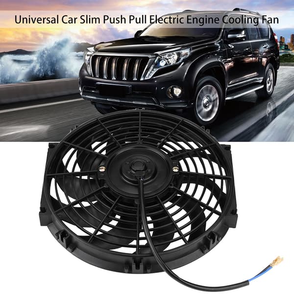 12 tommer Universal Tynd Bil Push Pull Elektrisk Motor Køleventilator 12V med Monteringssæt