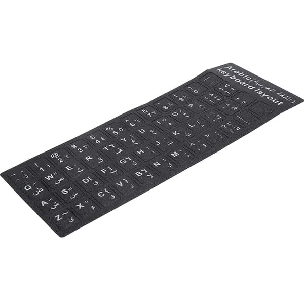 Tastaturklistermærke Arabisk Vandtæt Sort Baggrund til Notebook Desktop PC Computer
