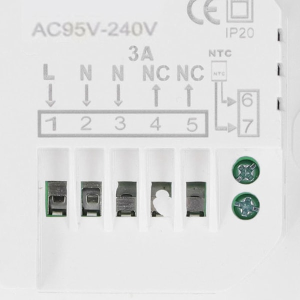 3A Vattenvärmetermostat med LCD ABS Intelligent Temperaturregulator för Hemmet 95‑240V