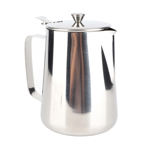 Kaffekop i rustfrit stål Mælkepitcher Kande med låg til Latte Kaffe Art (1500ml)