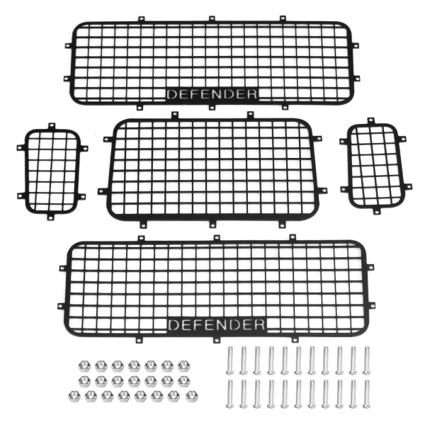 5 stk. vindusbeskyttelsesnett i metall for Traxxas TRX-4 1/10 skala RC Crawler Car