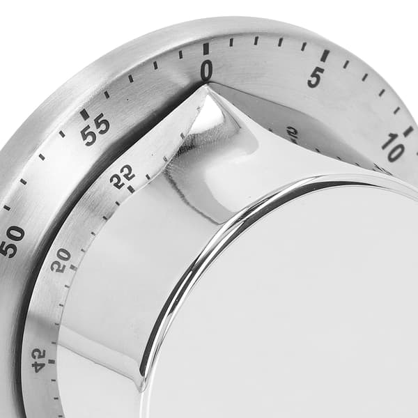 Köksmekanisk timer 304 rostfritt stål magnetisk sug kock matlagning timer klocka vit