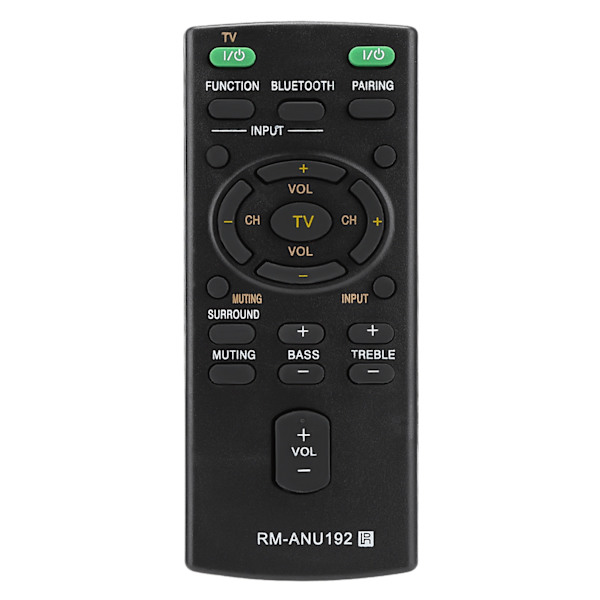 Ersättningsfjärrkontroll RM-ANU192 för Sony Sound Bar SACT60BT HTCT60BT SSWCT60