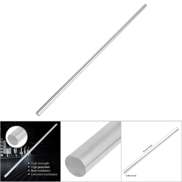 1 stk. sylinderformet lineær aksel av lagerstål, rett rund stang, 10 mm diameter (500 mm)