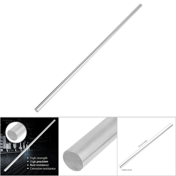 1kpl Laakeriterässylinterikisko Lineaarinen akseli Suora pyöreä tanko 10mm halkaisija (500mm)