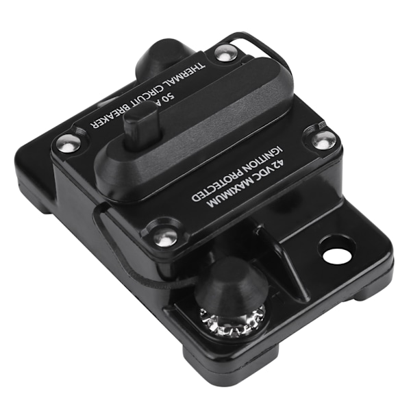 DC12V-42V Bil Stereo Audio Inline Strømbryter Manuell Reset (50A)
